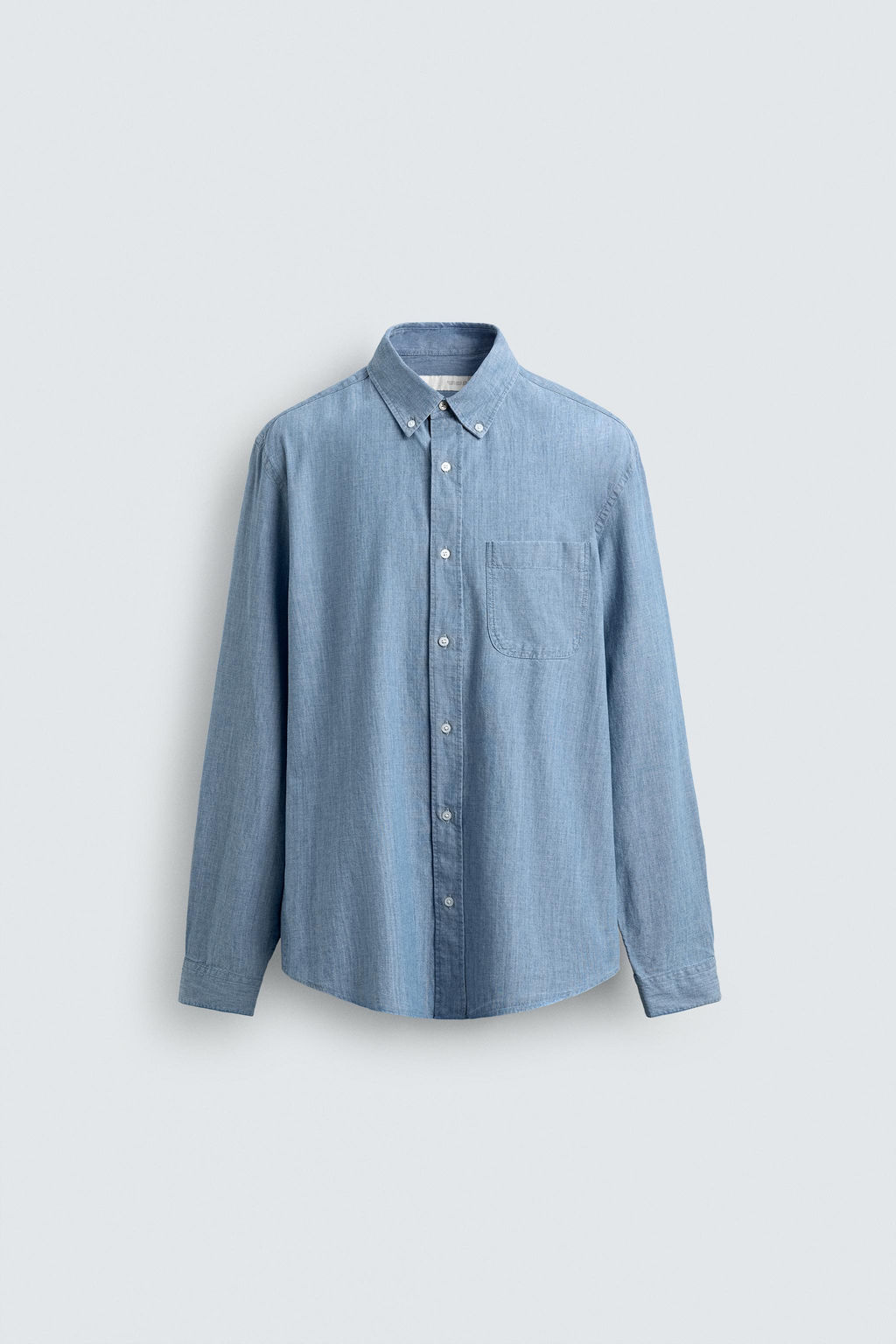 CAMISA REGULAR FIT CHAMBRAY / ?ndigo - Zara фото 7