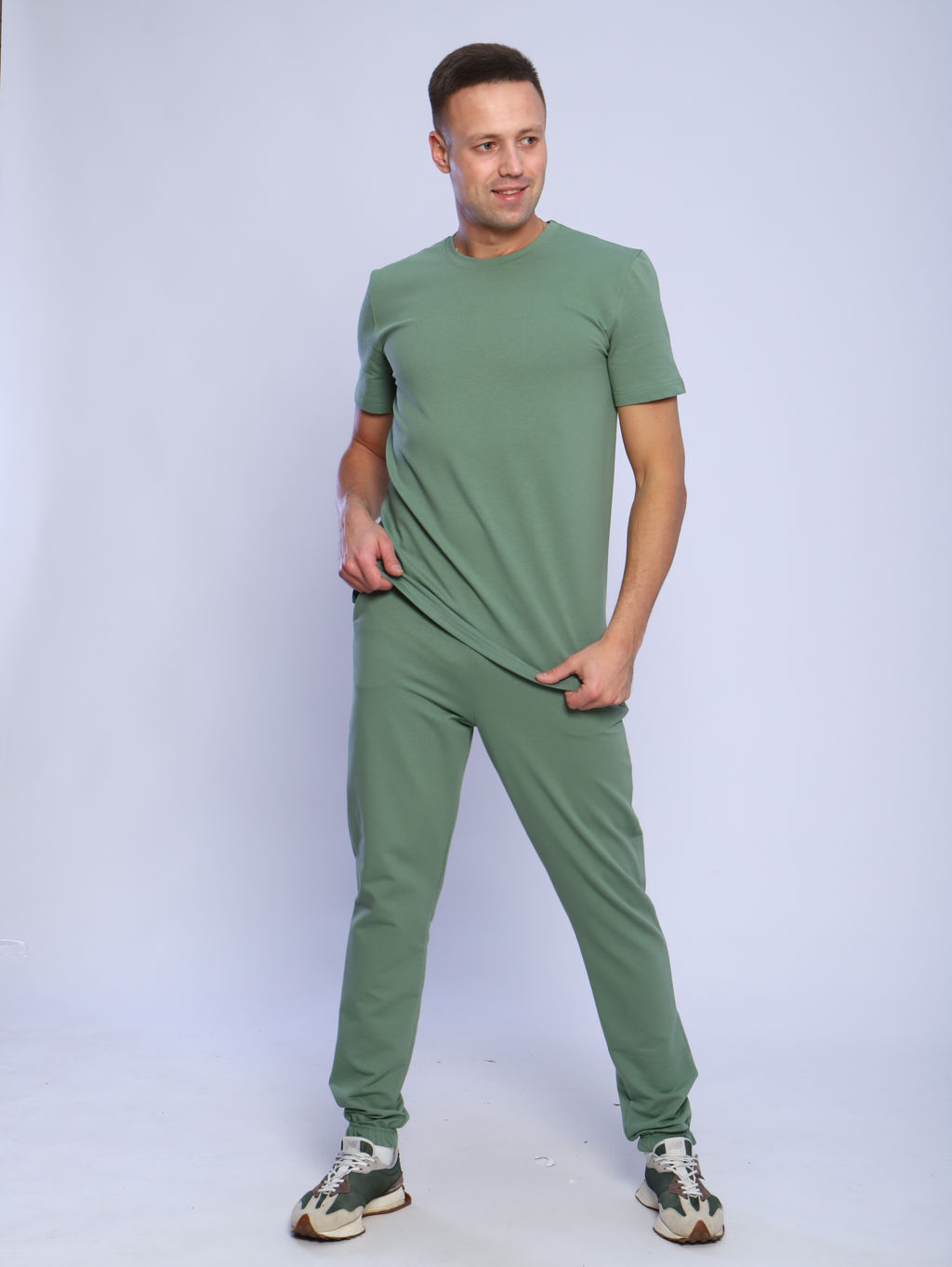 Костюм мужской (футболка+брюки)_М500/светло-зеленый - Ihomelux фото 3