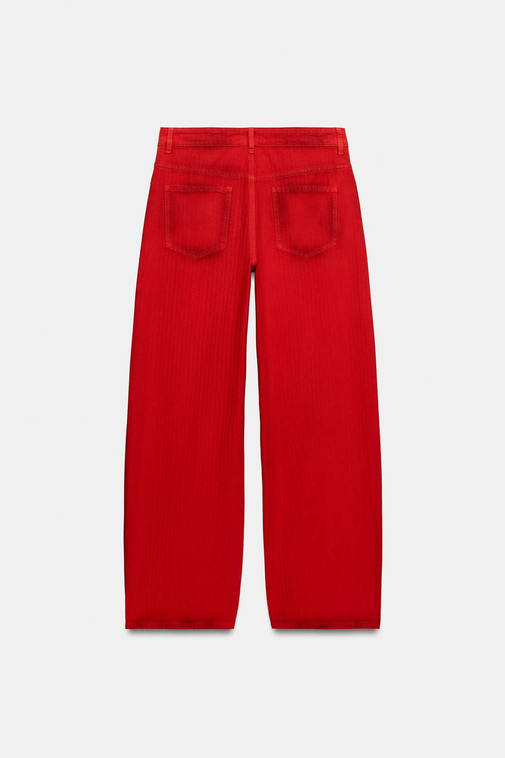 JEANS ZW COLLECTION WIDE LEG TIRO BAJO / Rojo - Zara фото 15