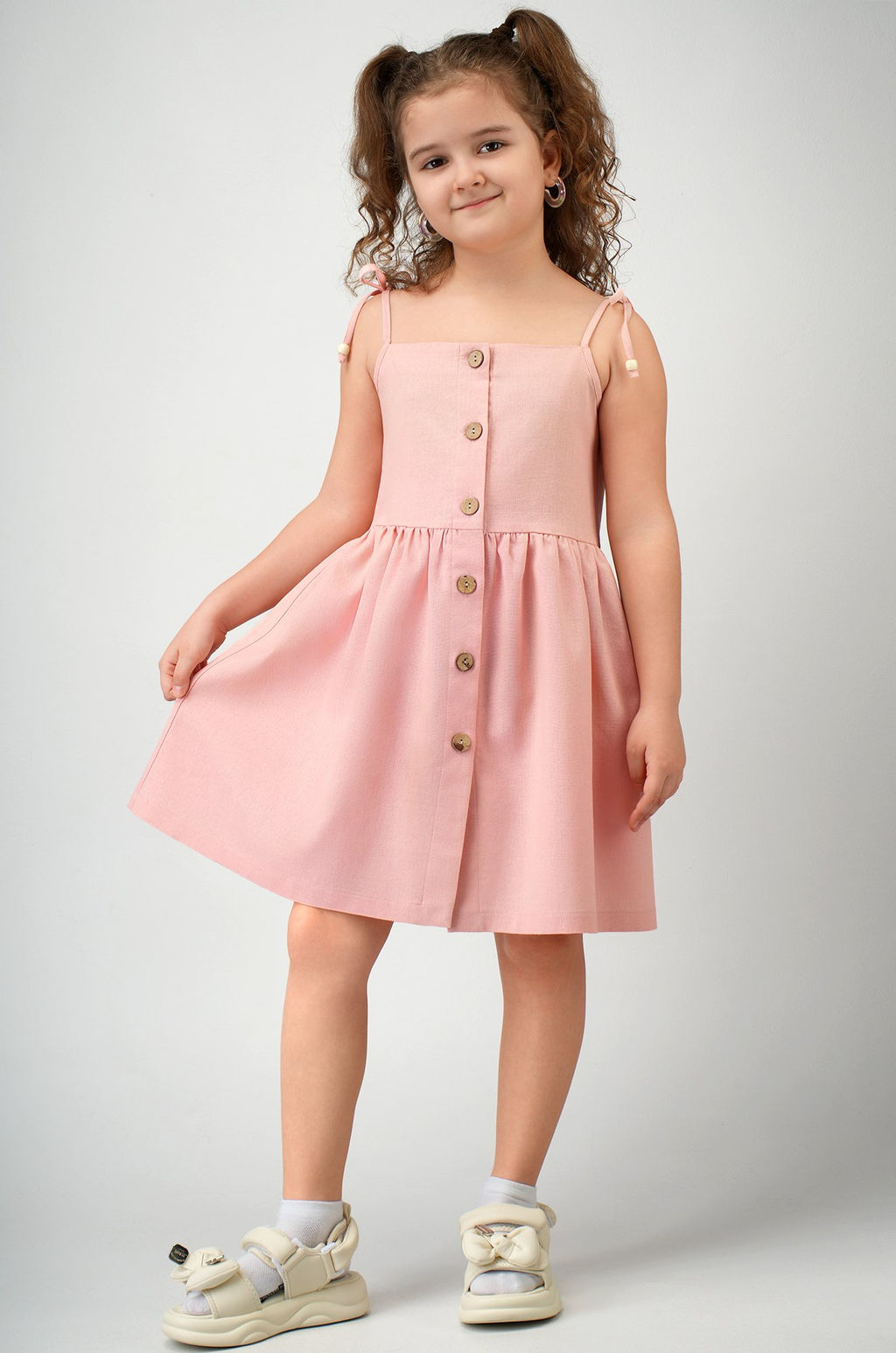 Льняной сарафан для девочки Happyfox