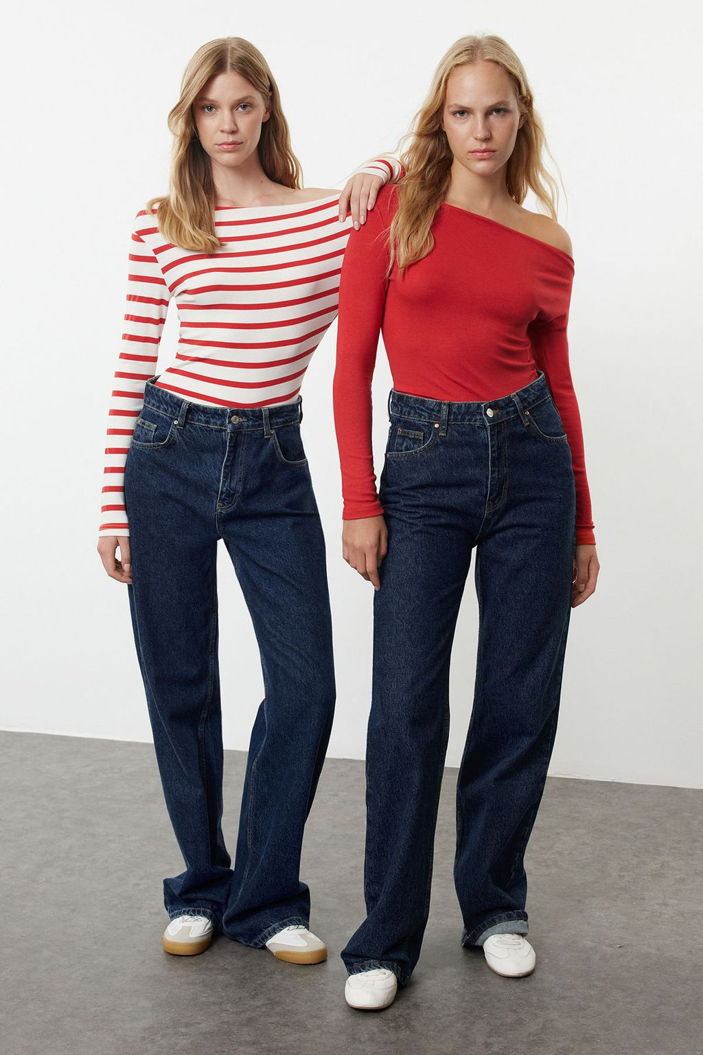 Lacivert Cizgili-Ekru Soft Touch/Yumusak Kumasl? Vucuda Oturan Esnek Orme Bluz TWOAW25BZ00063 - Trendyolmilla фото 11