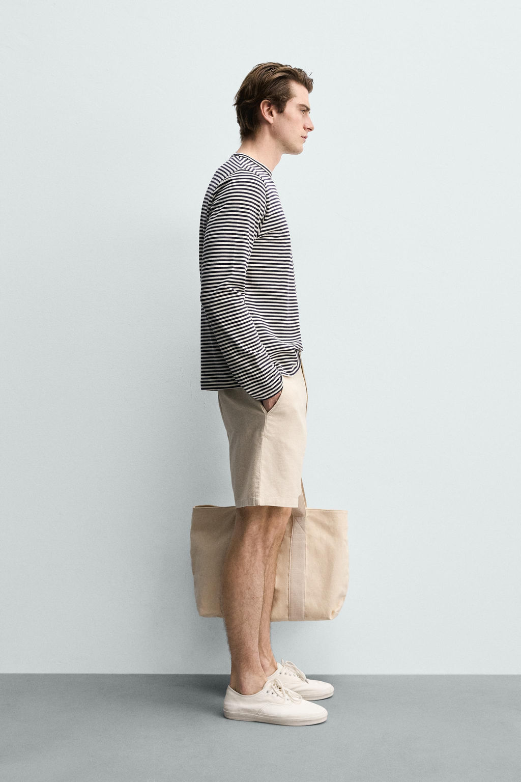 BERMUDA REGULAR FIT ESTRUCTURA / Beige claro - Zara фото 4