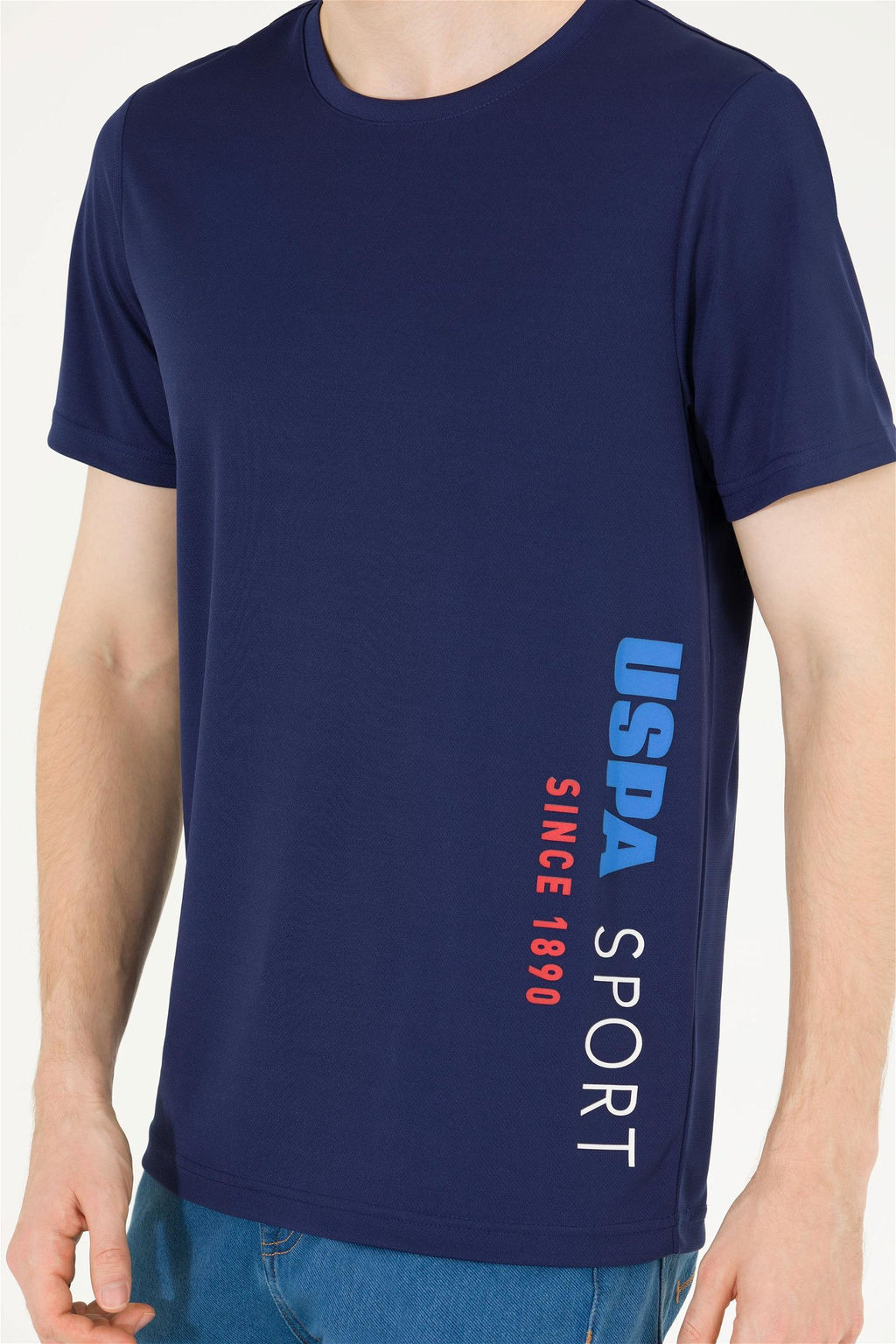 Мужская темно-синяя футболка с круглым вырезом - U.s. polo assn фото 13