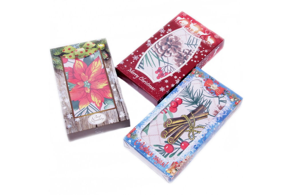 Полотенце Рогожка 40*75 (1 шт.) в коробке-шоколадке ПР 187 тдл (500018/1)