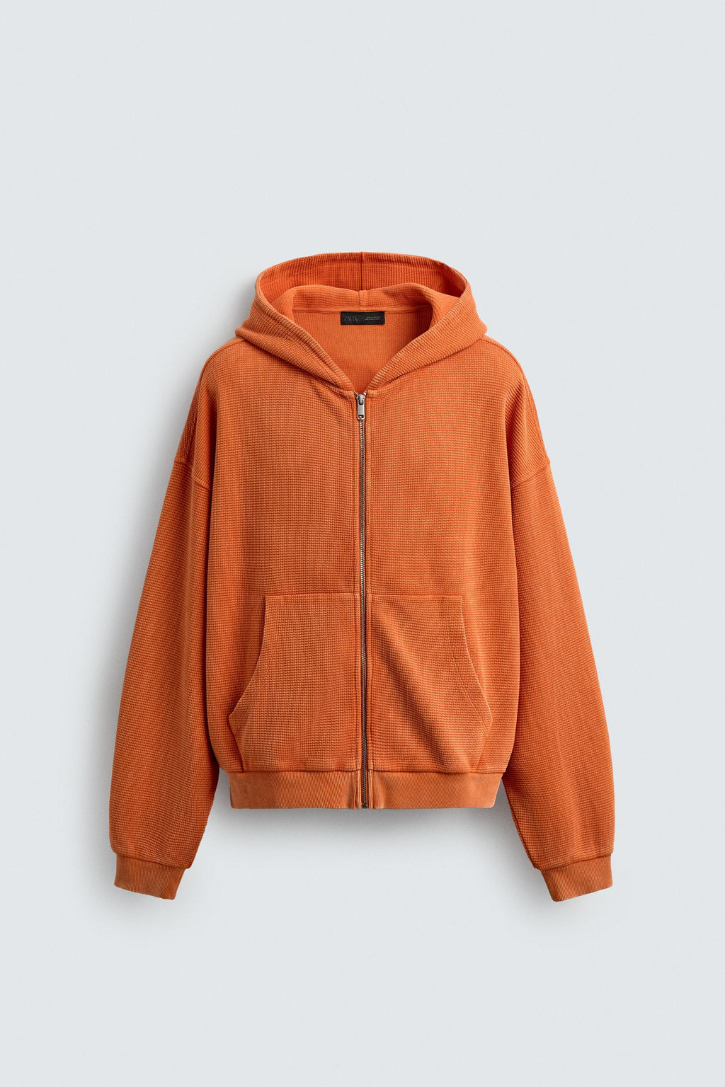 SUDADERA WAFFLE LAVADA CAPUCHA / Naranja - Zara фото 6