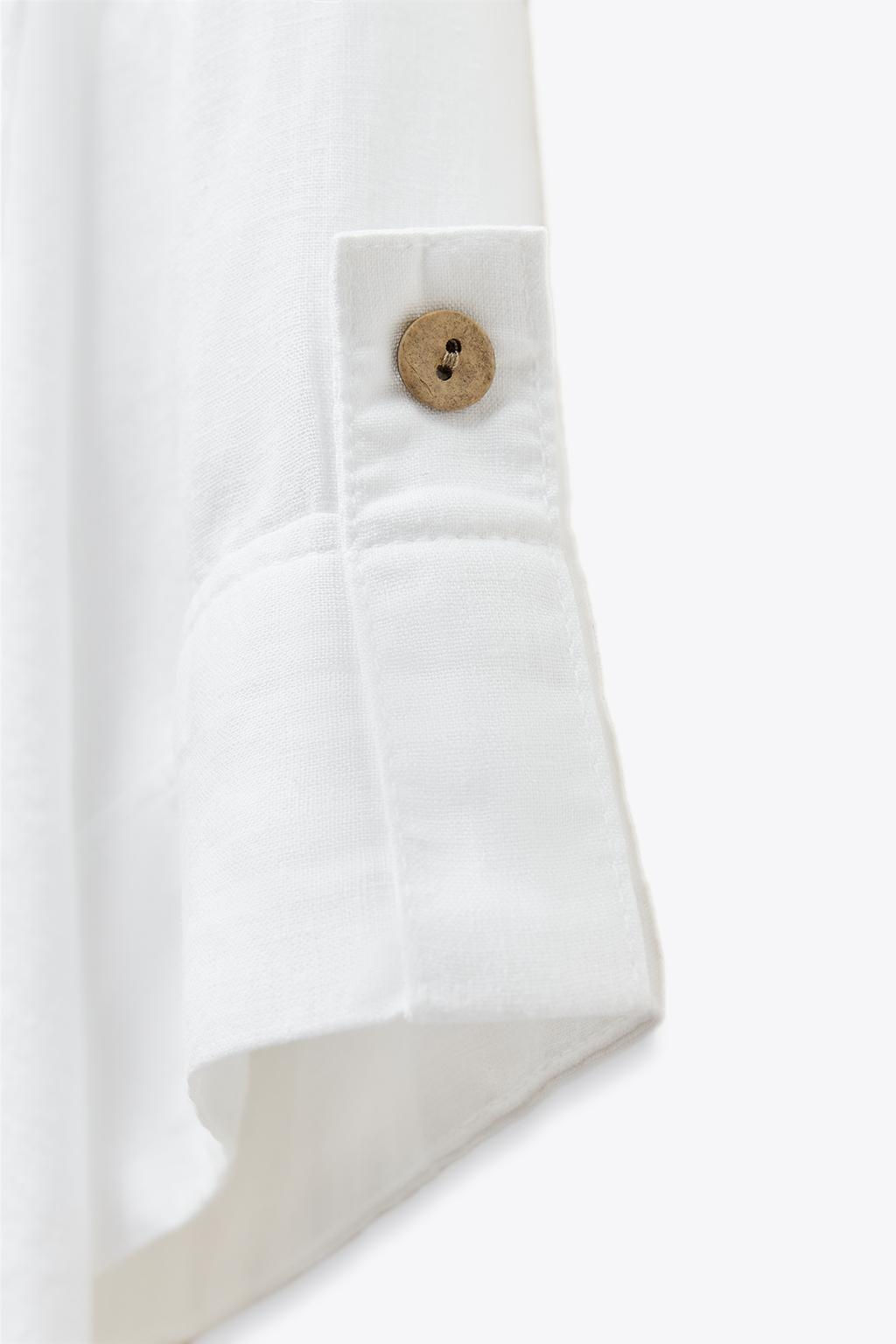 CROPPED LINEN BLEND SHIRT - Zara фото 24