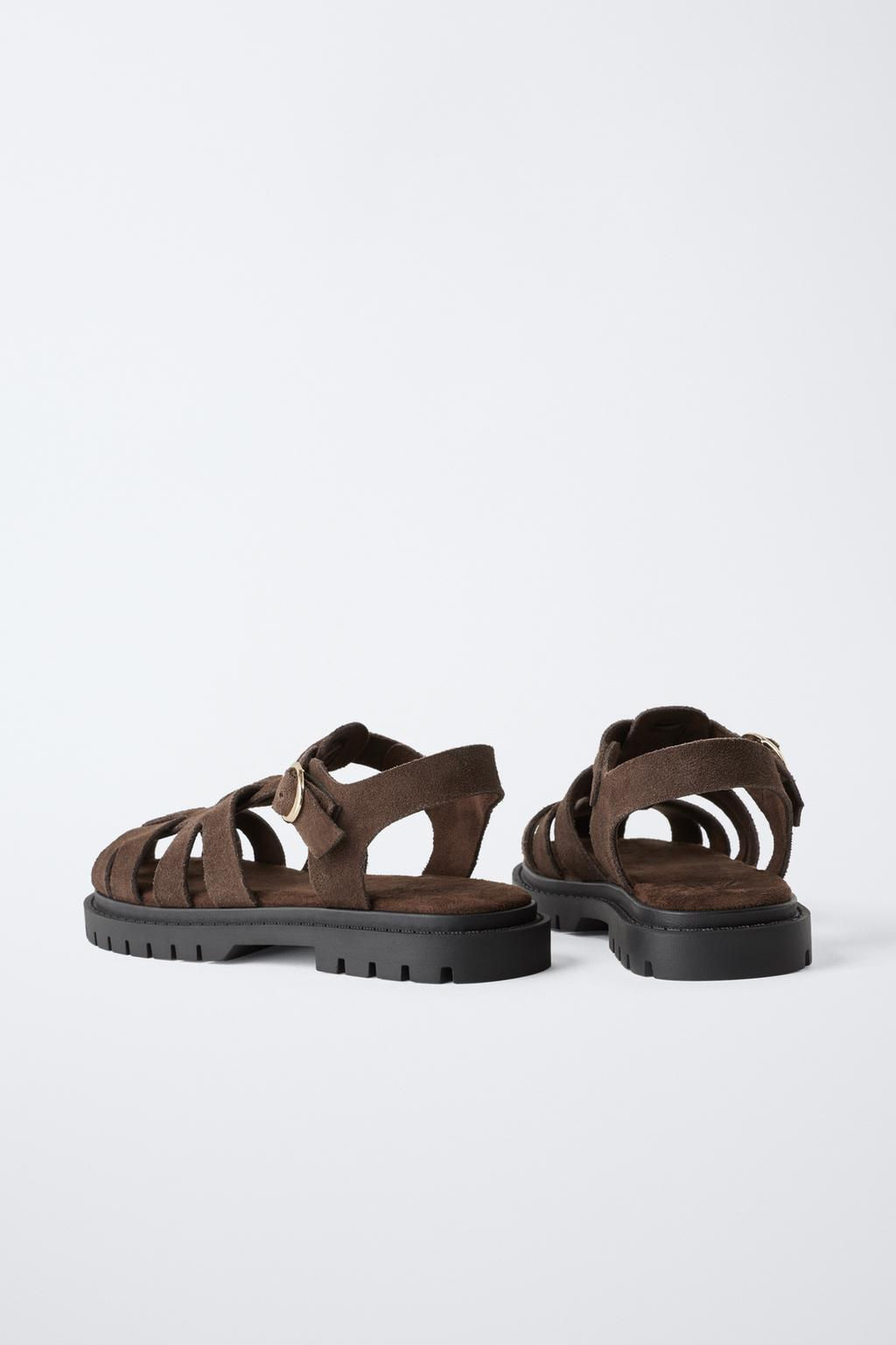 SPLIT SUEDE CAGE SANDALS - Zara фото 4