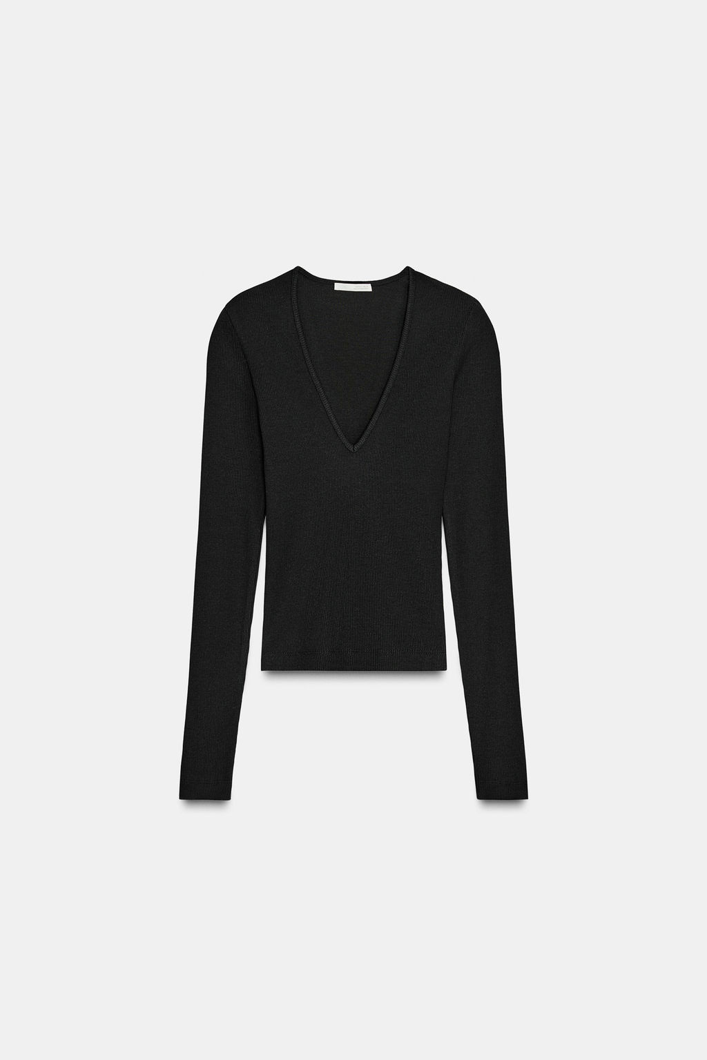 LONG SLEEVE RIBBED TOP - Zara фото 5