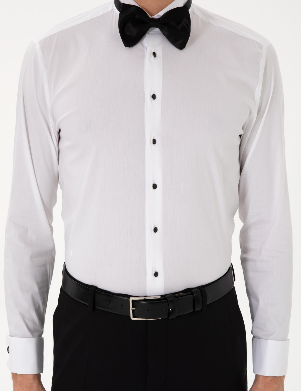 Beyaz Slim Fit Pamuk Kar___ml_ Man_etli Smokin G_mlek