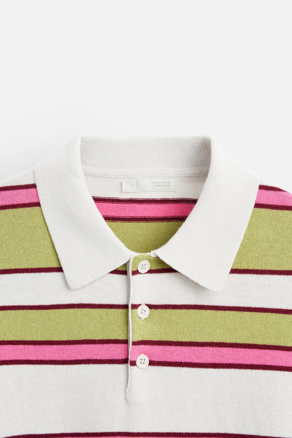 STRIPED KNIT POLO SHIRT - Zara фото 9