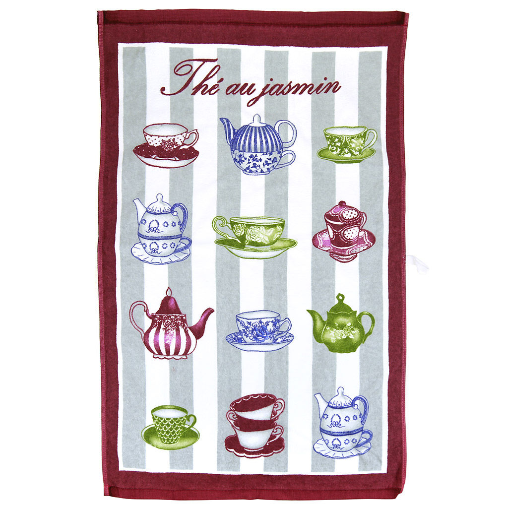 Полотенце кухонное махровое 40х60см Чай с жасмином, 290гр/м2, 100% хлопок, с петелькой, цвета микс, Bolangde (Китай) - Домашняя мода фото 4