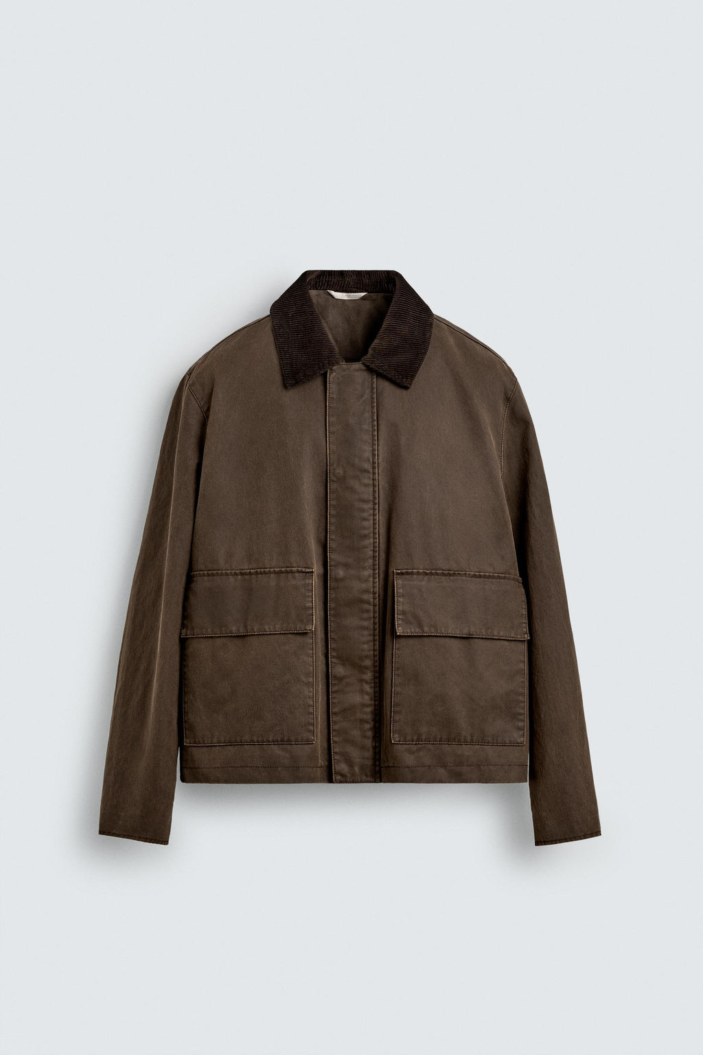 CONTRAST WAXED-EFFECT JACKET - Zara фото 7