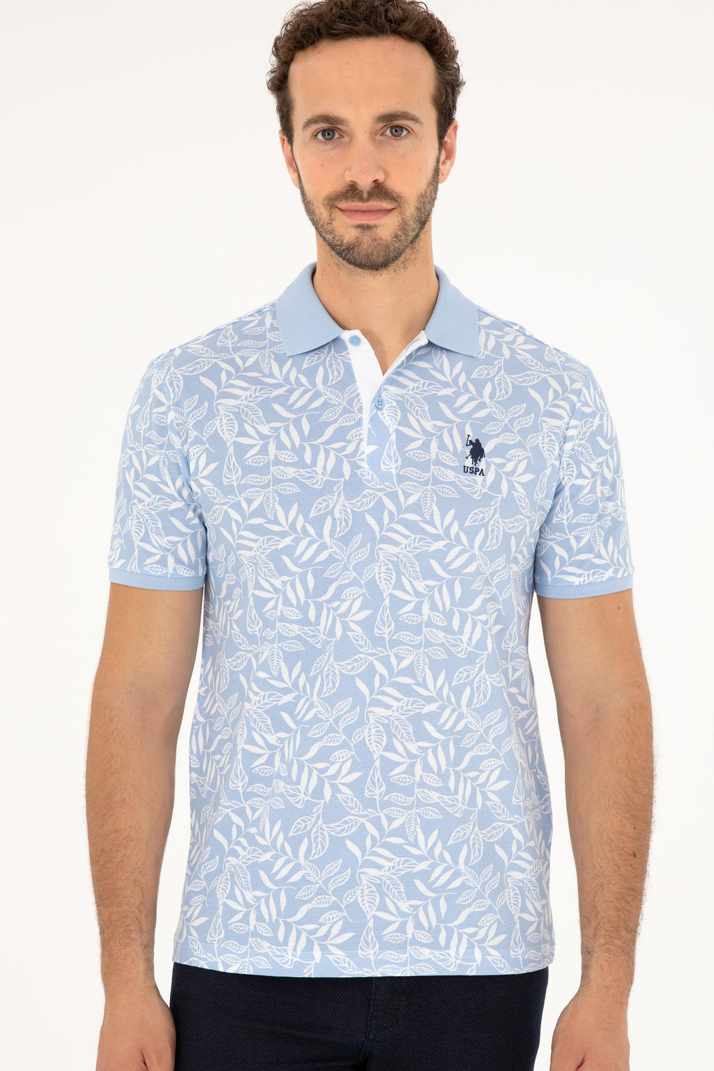 Футболка мужская U.S. Polo Assn голубая хлопок  фото 10