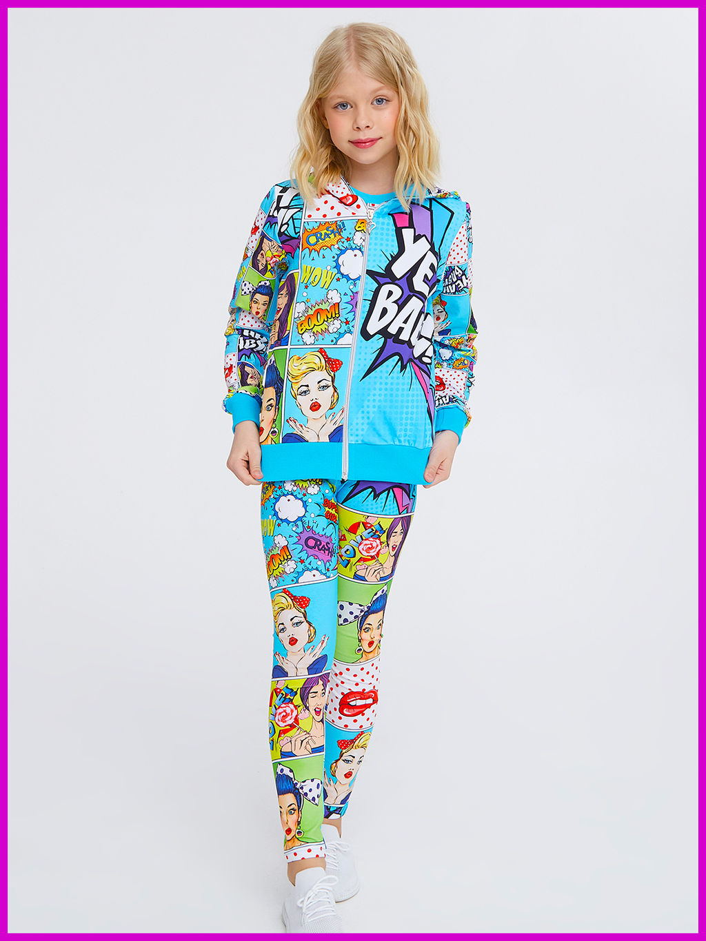 Толстовка "Поп-Арт",морская волна