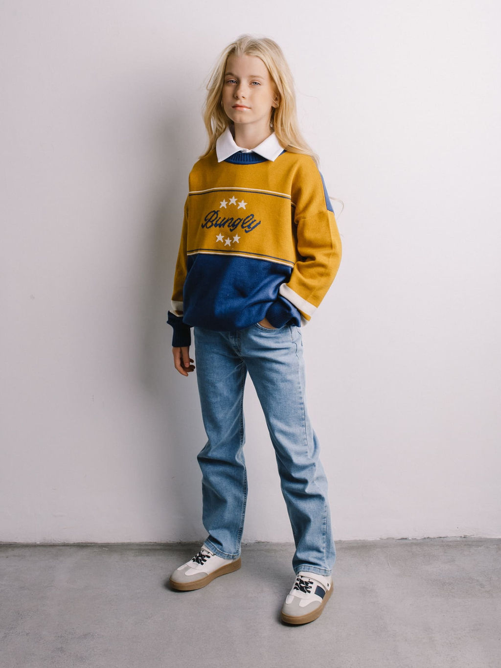 Джинсы прямые Голубые 7+ - Bungly фото 10