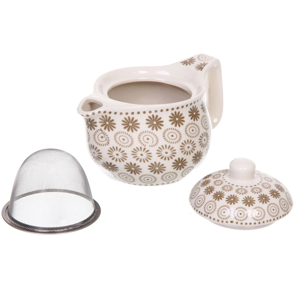 Чайник заварочный керамический 350мл с ситом "Цветочная фантазия"