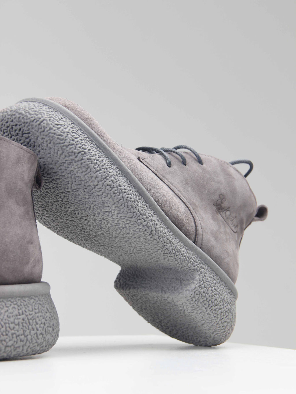 Ботинки 308.агата gr. серый замок замша б/Байка