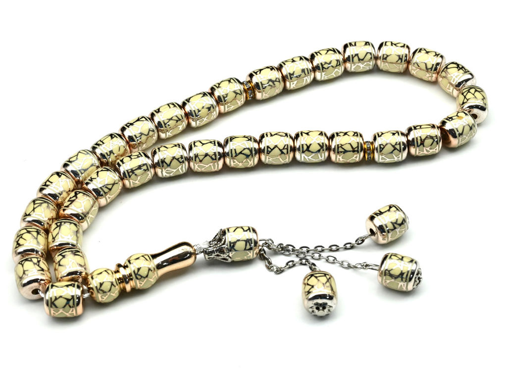 Четки бочонок 11*12мм цв.белый, 33 бусины, 41см