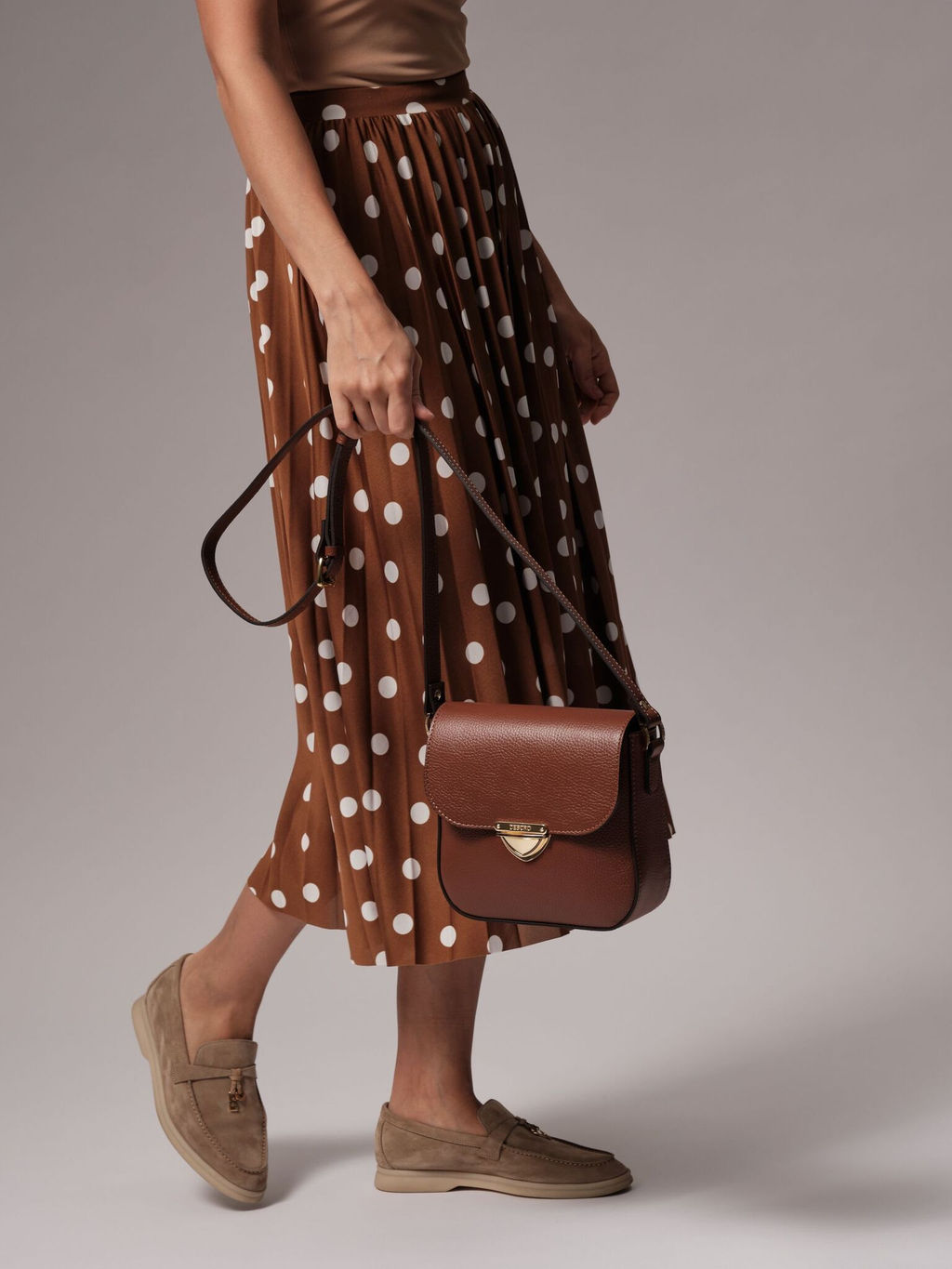 Сумка кожаная через плечо Deboro 3158 коппер