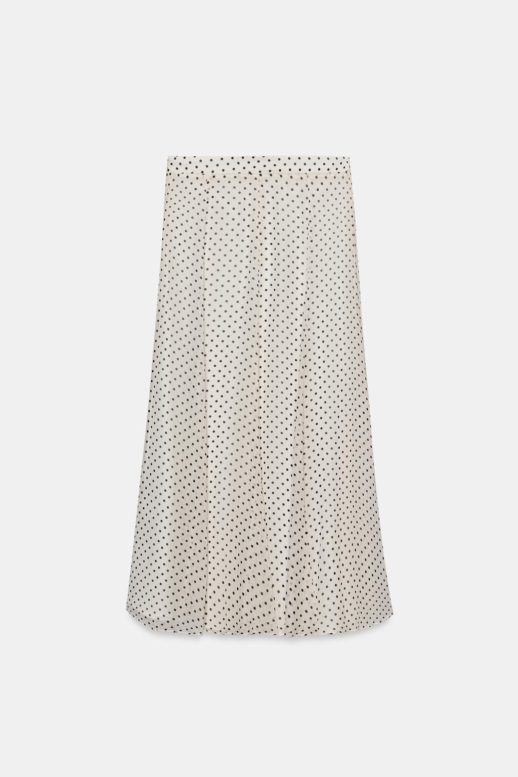 FALDA MIDI LUNARES ZW COLLECTION / Blanco / Negro - Zara фото 8