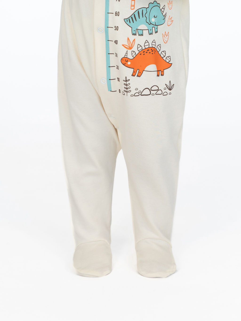 Комбинезон ясельный бежевый ростомер дино