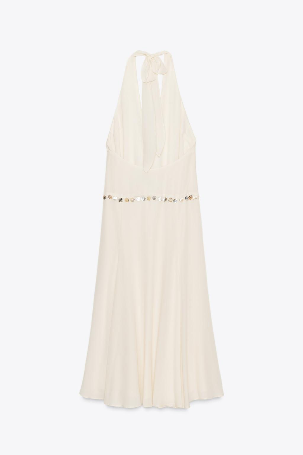 BEADED HALTER MIDI DRESS - Zara фото 3