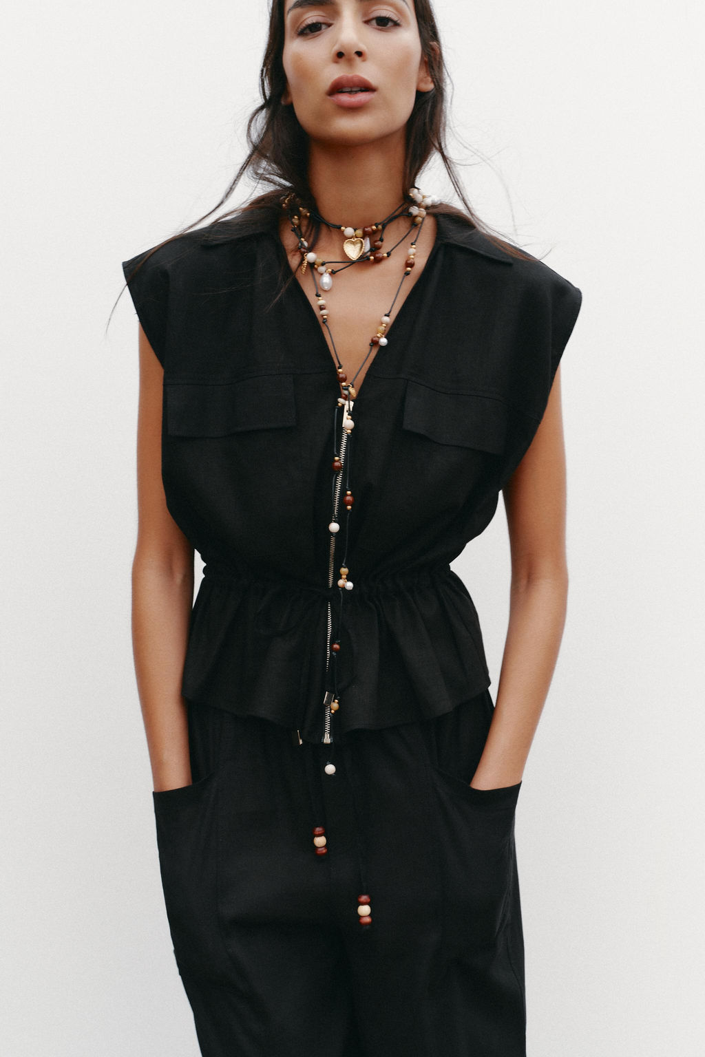 SAFARI TOP WITH BELT IN A LINEN BLEND - Zara фото 2