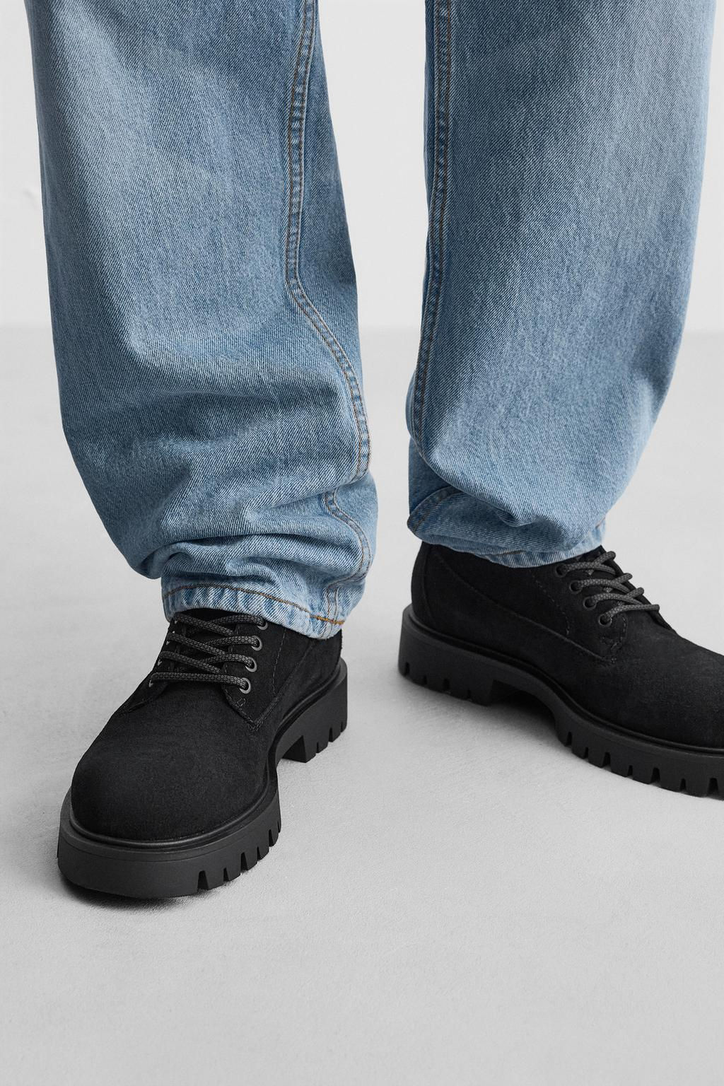 LACE-UP LEATHER BOOTS - Zara фото 13