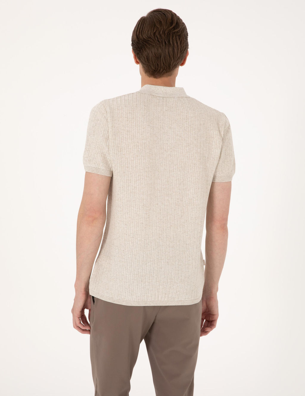 Bej Slim Fit Polo Yaka Triko Ti__rt - Pierre cardin фото 5