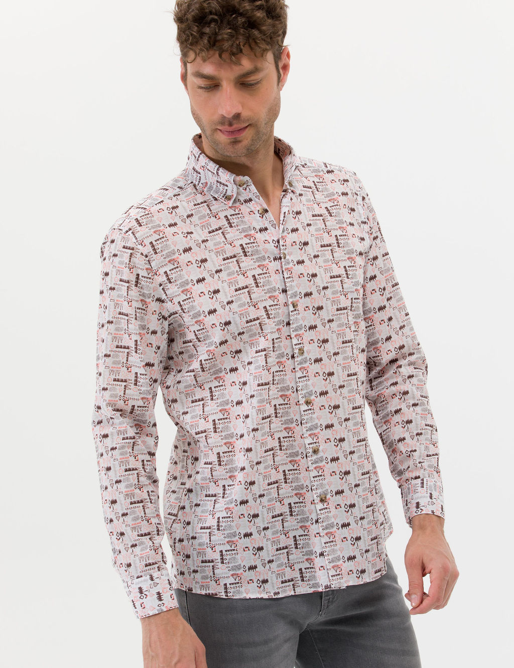 Рубашка Pierre Cardin Bej Regular Fit бежевая