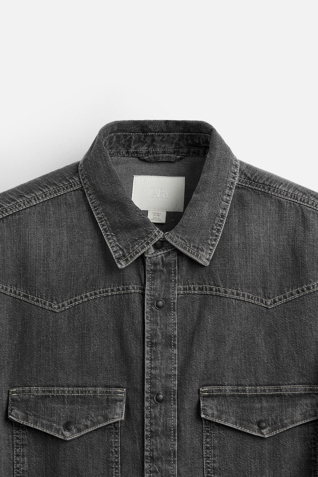 WESTERN DENIM SHIRT WITH POCKETS - Zara фото 35