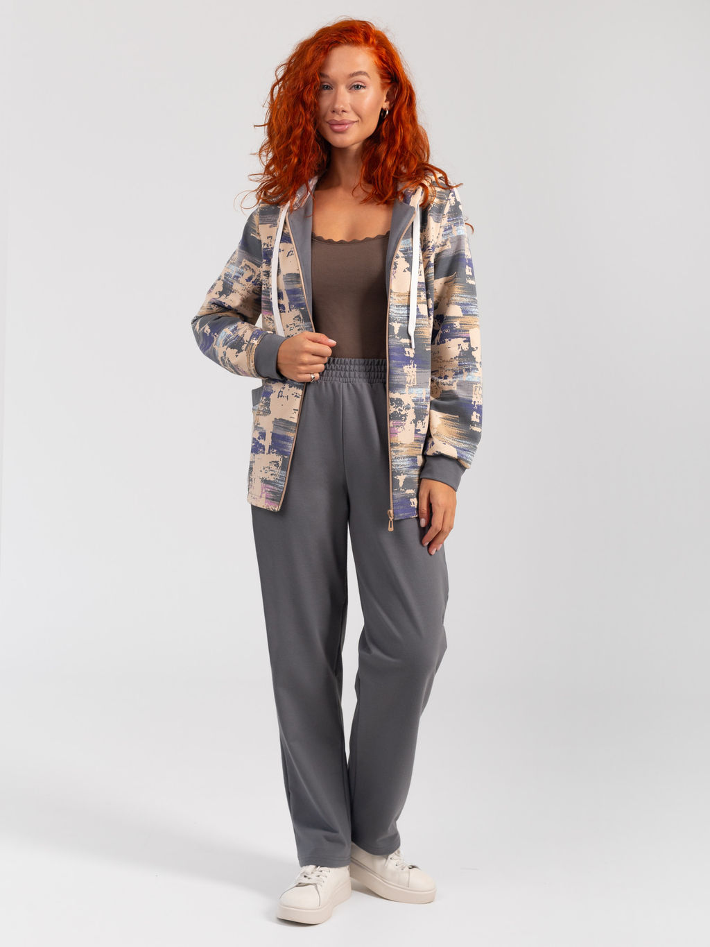 Костюм женский футер с лайкрой ДОРИС СЕРЫЙ - Domtrik Домашний трикотаж фото 6