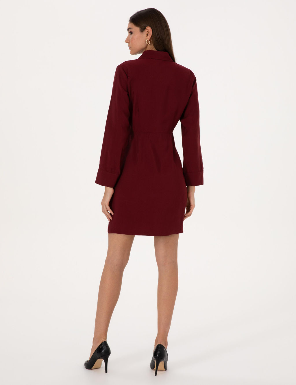 Bordo Regular Fit Dokuma Elbise - Pierre cardin фото 4