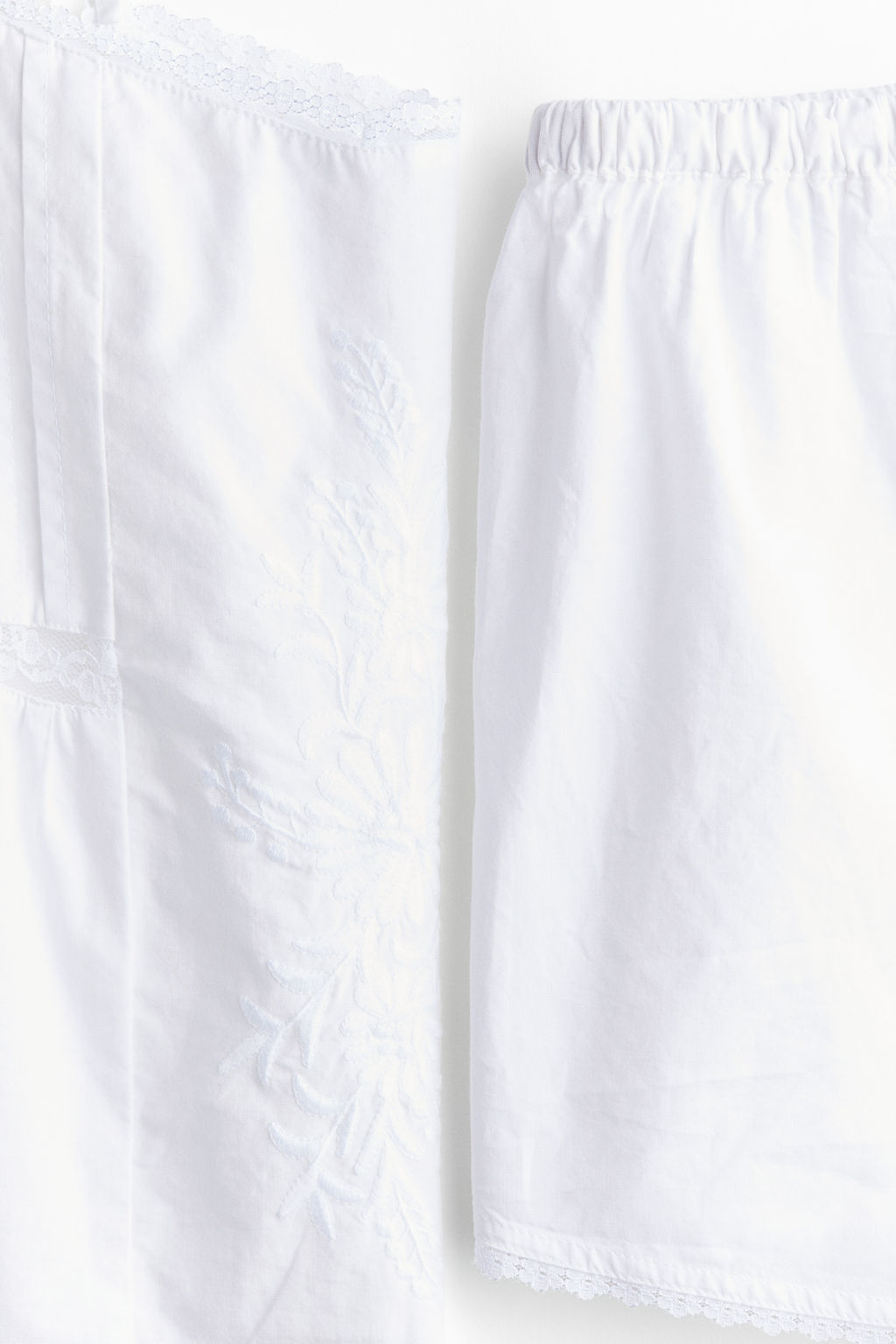 Pijama de popelina con ribetes de encaje - H&m фото 4