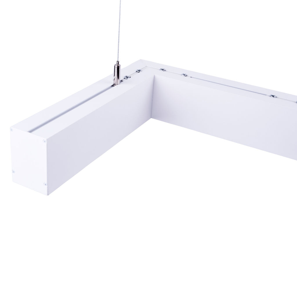 ULO-K19A 40W/4000K/Z40-160 IP40 WHITE Светильник линейный светодиодный подвесной. Зигзагообразный, профиль 50х70мм. Белый свет (4000K). 4000Лм. Алюминий. Цвет белый. TM Uniel