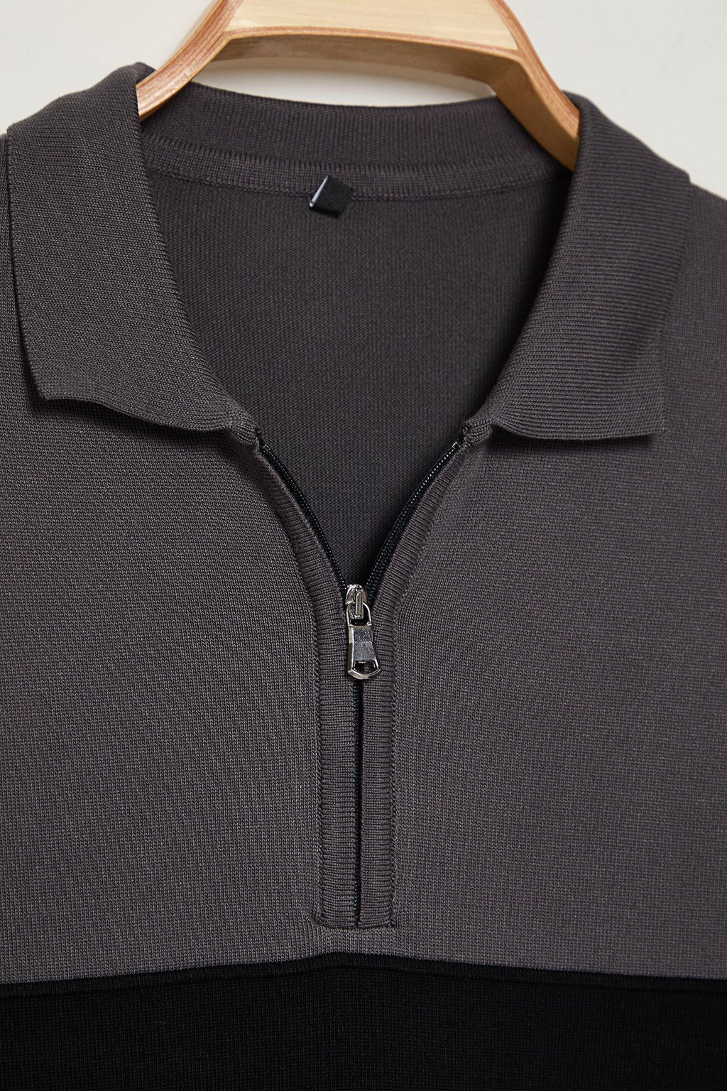 TRENDYOL MAN Antrasit Slim Dar Kesim Polo Yaka Renk Bloklu Triko Kazak TMNAW25KZ00050 - Trendyolmilla фото 8