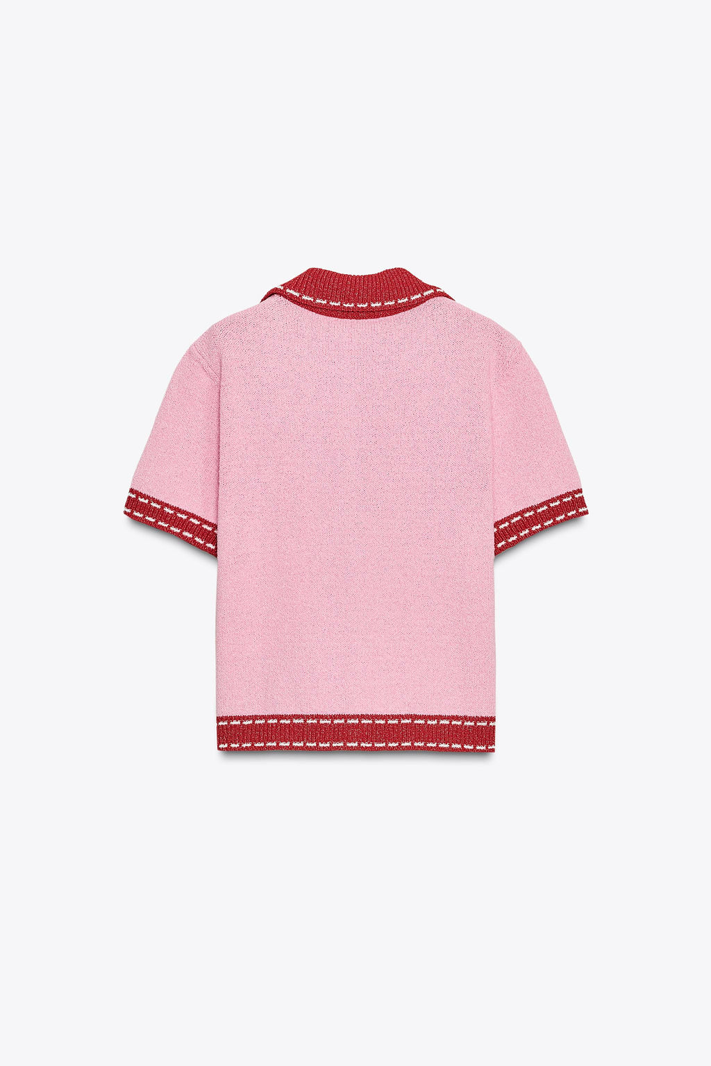 STITCHED KNIT CARDIGAN WITH SHORT SLEEVES - Zara фото 6