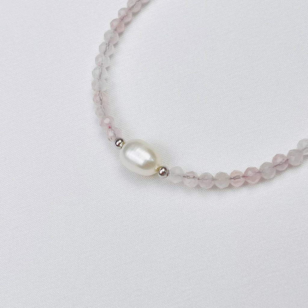 Браслет из Розового кварца и Жемчуга - Радуга самоцветов фото 3