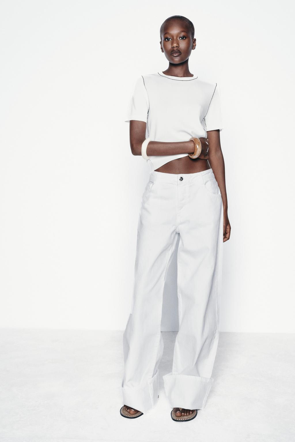 PLAIN KNIT TOP WITH CONTRAST TRIMS - Zara фото 9