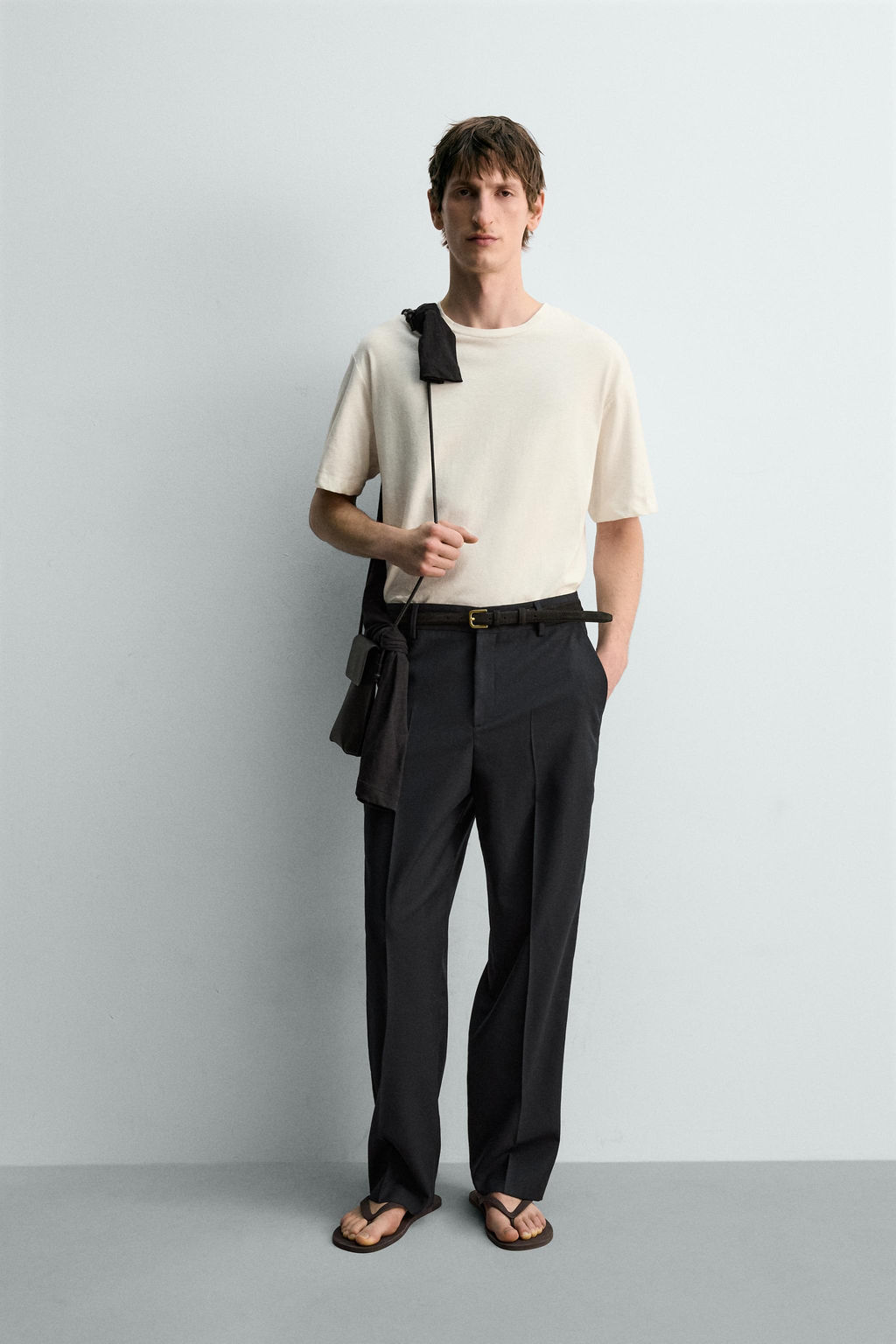 CAMISETA RELAXED FIT ALGOD?N - LINO / Blanco