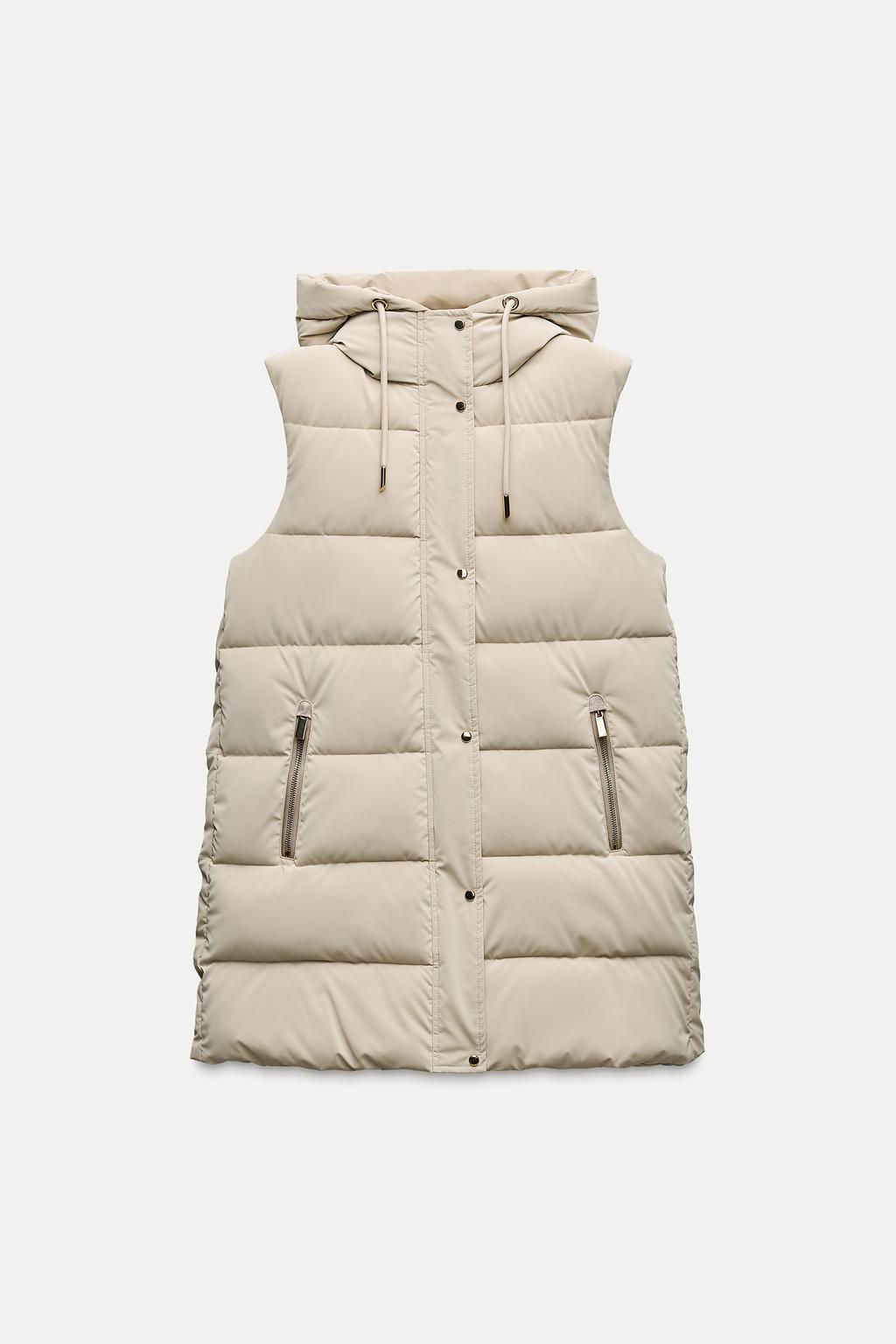 LONG PUFFER GILET - Zara фото 16