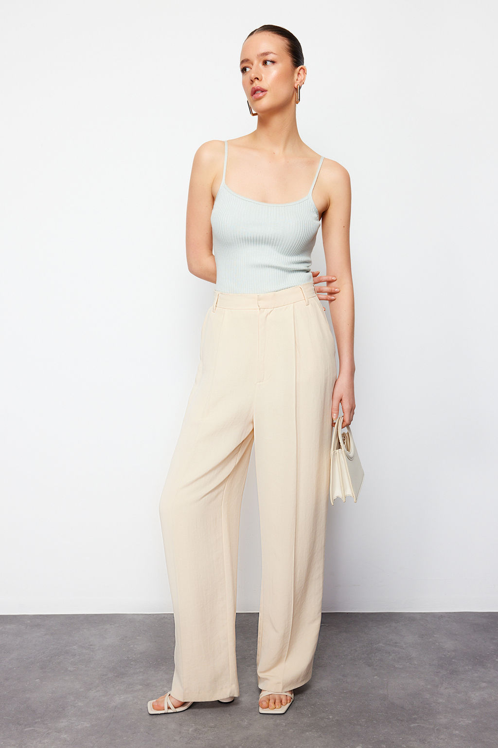 Mint Fitil Orgulu Basic Triko Bluz TWOSS24BZ00263 - Trendyolmilla фото 2