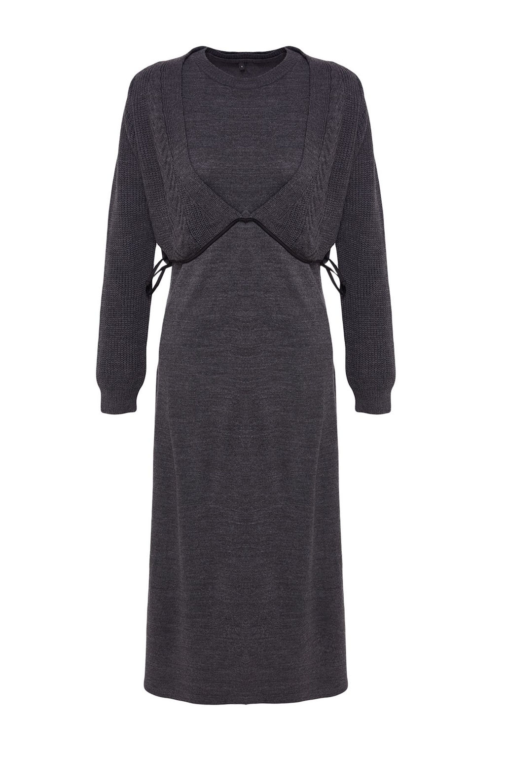 TRENDYOLMILLA Antrasit Maxi Triko Ekstra H?rkal? Elbise TWOAW25EL00014  фото 6