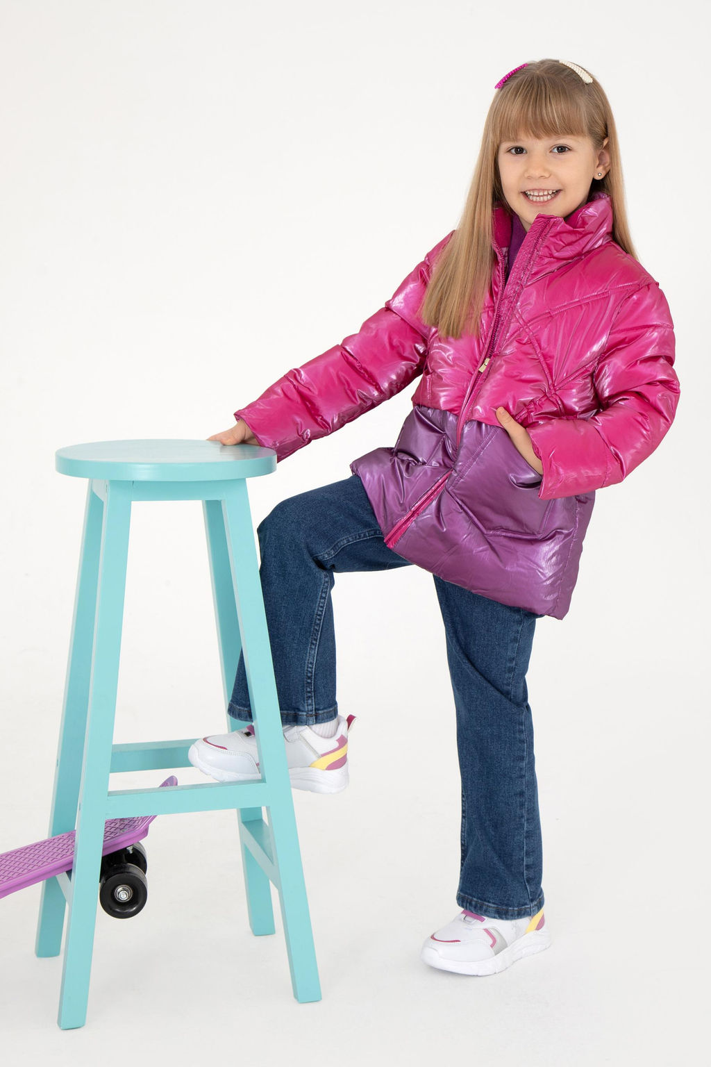 Пальто цвета фуксии для девочки Неожиданная скидка в корзине