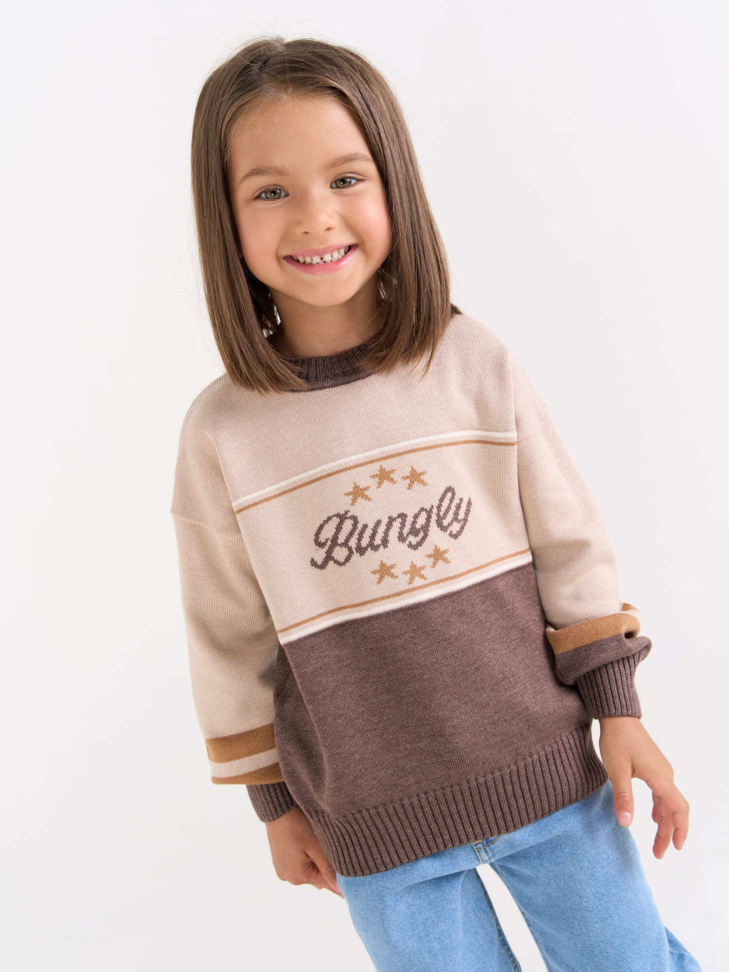 Джемпер вязаный Латте/Шоколад - Bungly фото 2