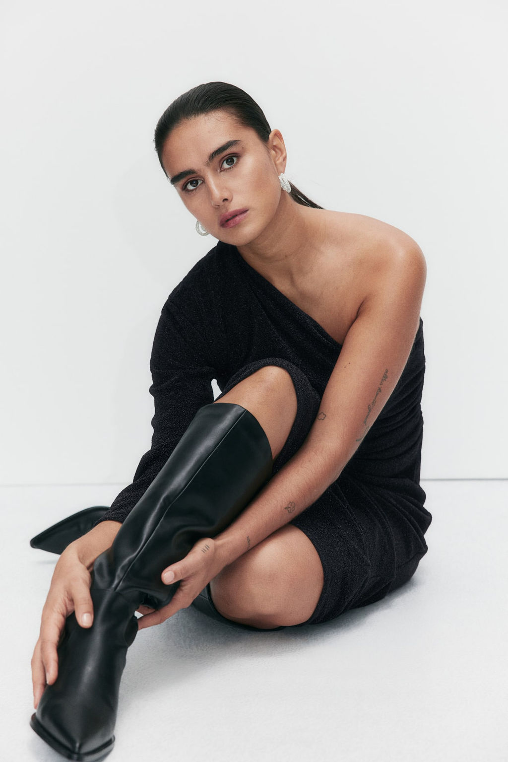 Glittery one-shoulder dress - H&m фото 2