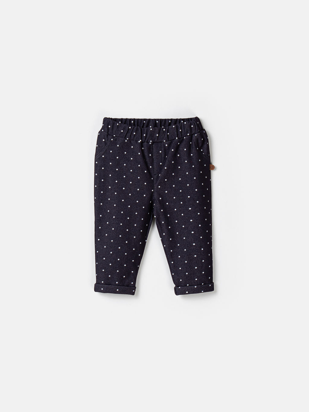 Брюки из джинскота Горошек с отворотами 0+ - Bungly фото 2