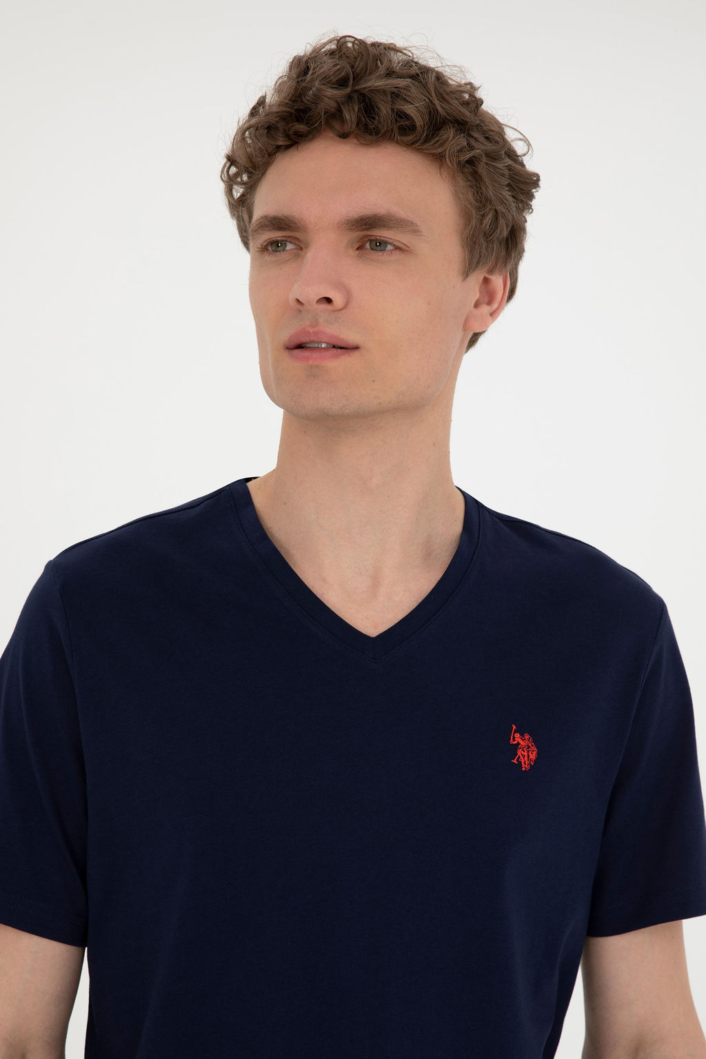 Футболка мужская U.S. Polo Assn базовая темно-синяя из хлопка фото 9
