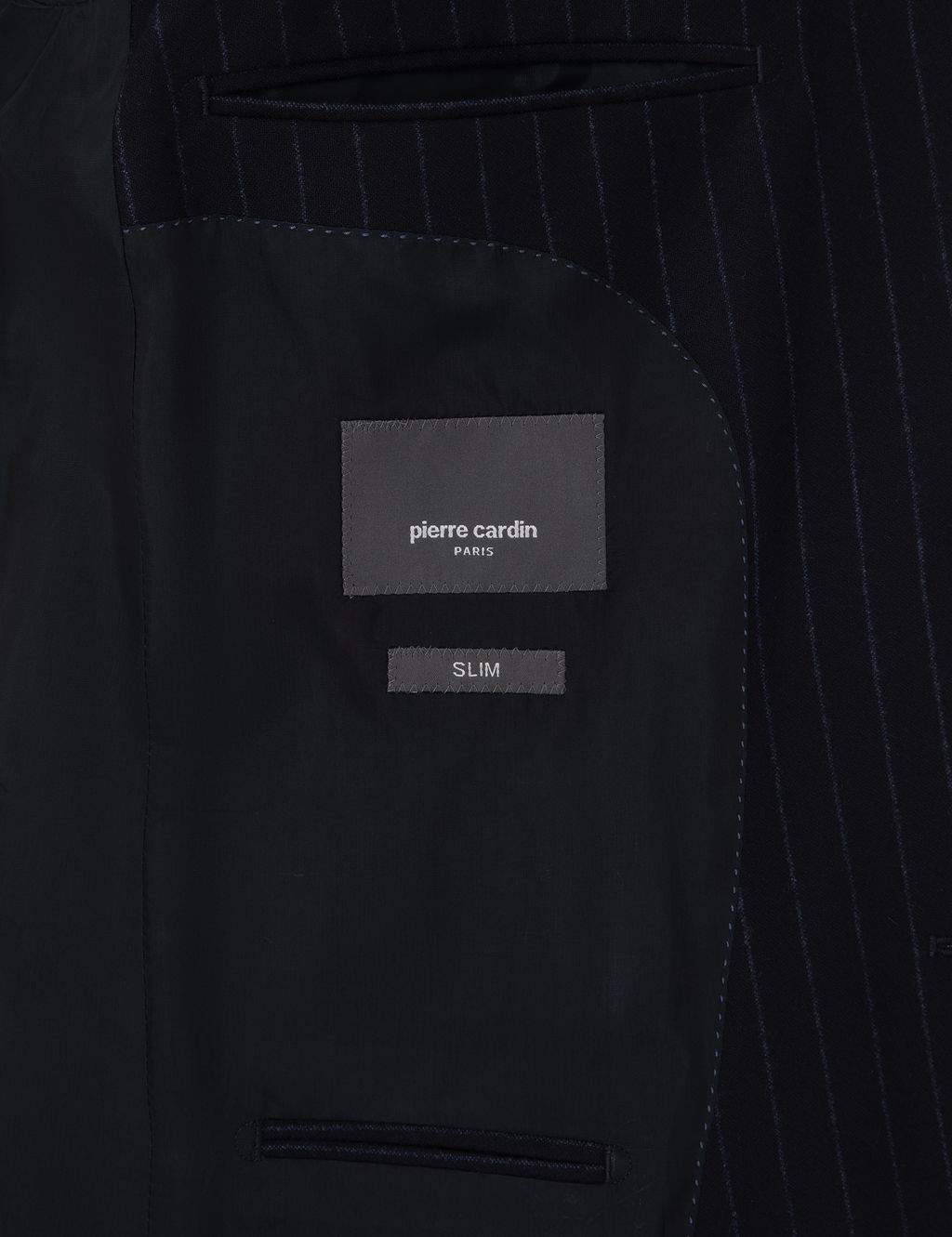 Lacivert Slim Fit %100 Y_n Tak_m Elbise