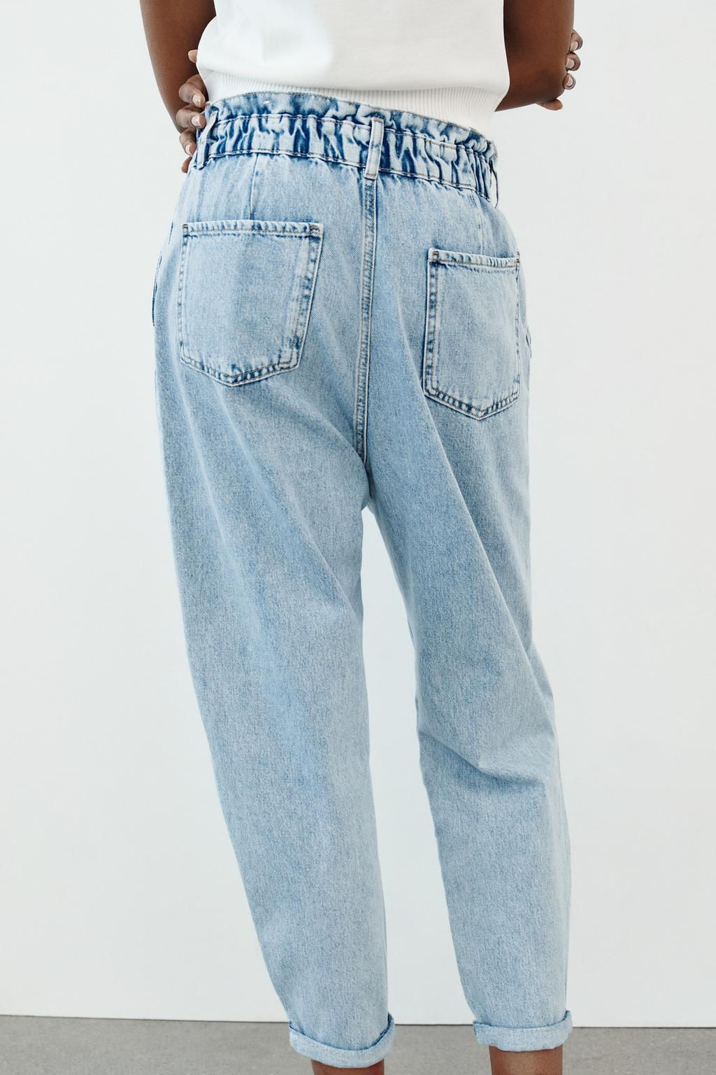 Z1975 HIGH-WAIST BAGGY PAPERBAG JEANS - Zara фото 5
